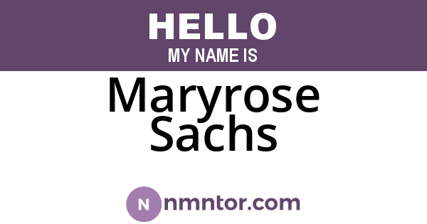 Maryrose Sachs
