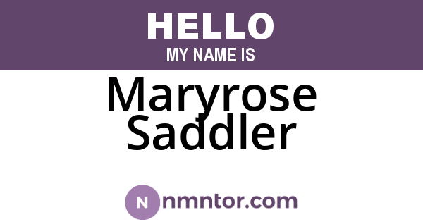 Maryrose Saddler