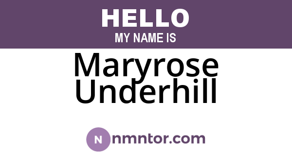 Maryrose Underhill