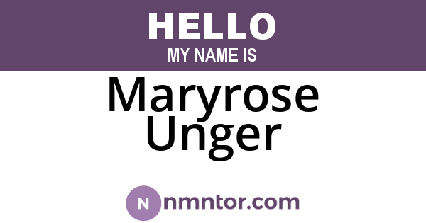 Maryrose Unger