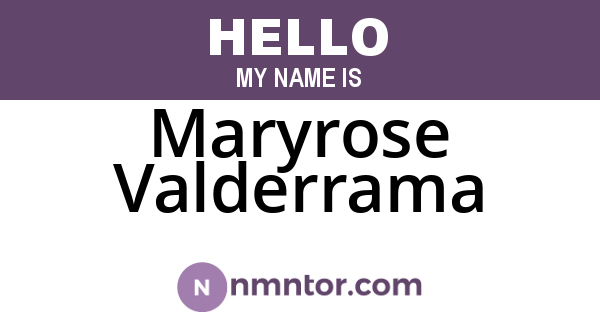 Maryrose Valderrama