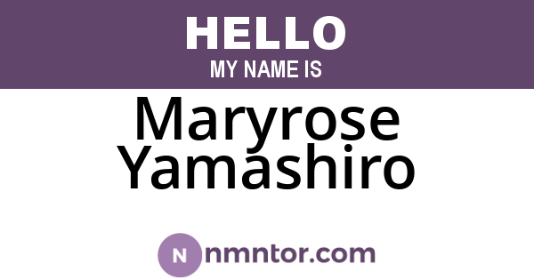Maryrose Yamashiro