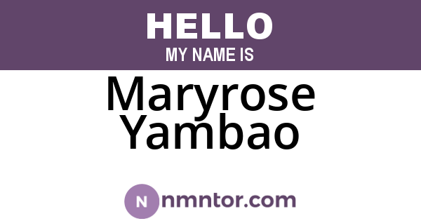 Maryrose Yambao