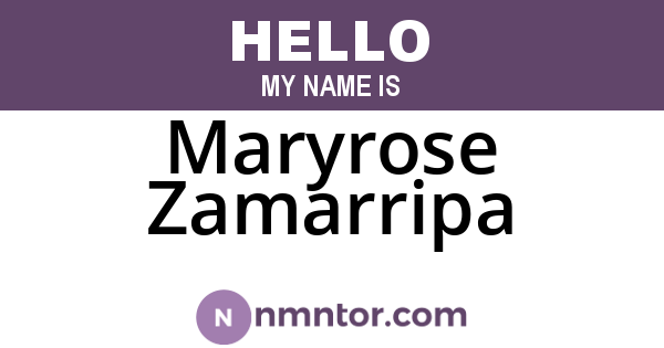 Maryrose Zamarripa