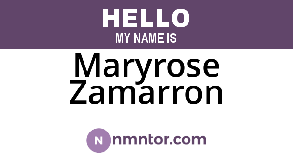 Maryrose Zamarron