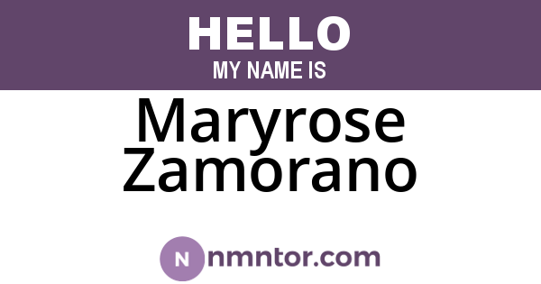 Maryrose Zamorano