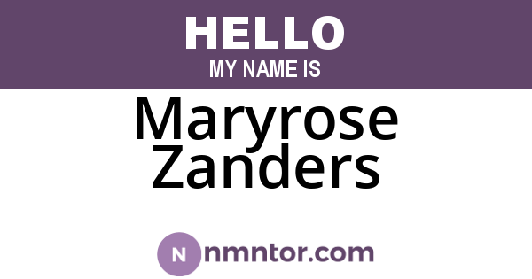 Maryrose Zanders