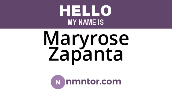 Maryrose Zapanta