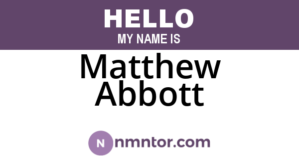 Matthew Abbott