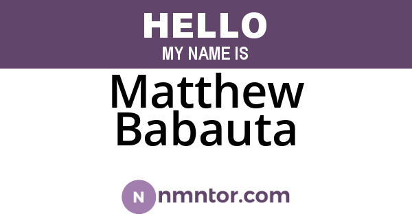 Matthew Babauta