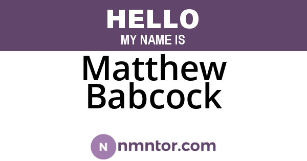 Matthew Babcock