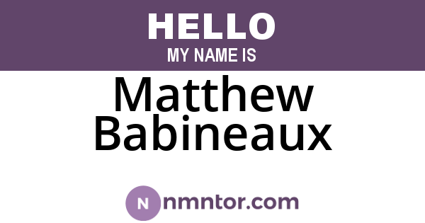 Matthew Babineaux