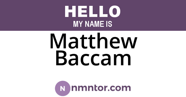 Matthew Baccam