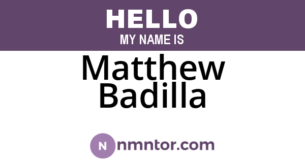 Matthew Badilla