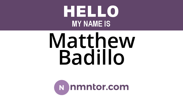 Matthew Badillo