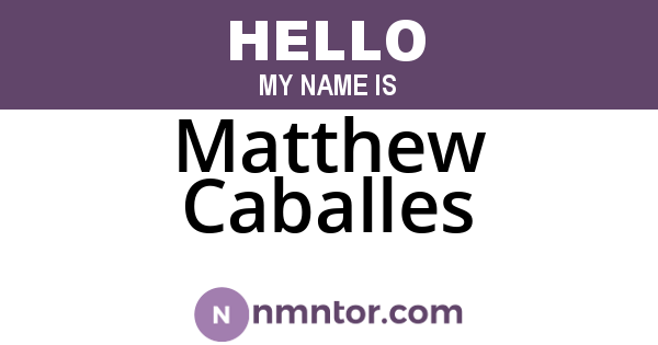 Matthew Caballes