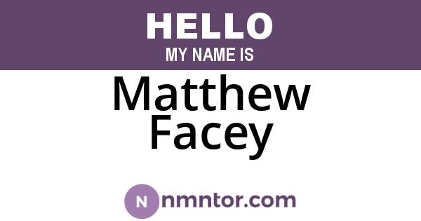Matthew Facey