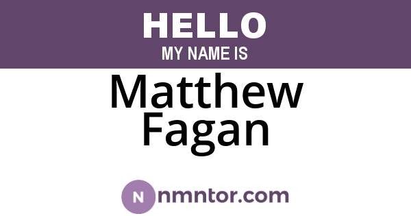 Matthew Fagan