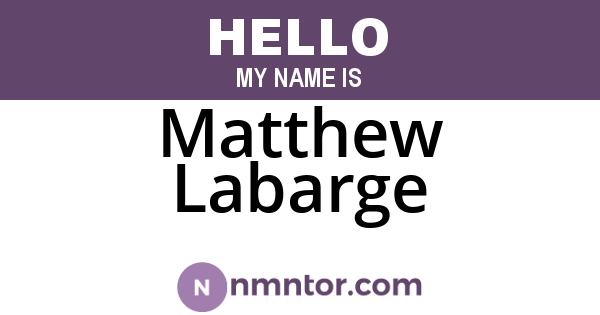Matthew Labarge