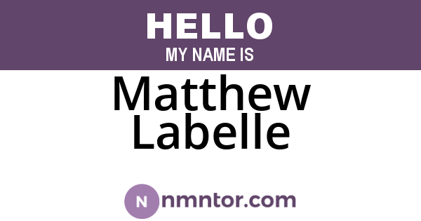 Matthew Labelle