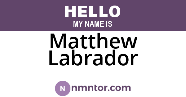 Matthew Labrador
