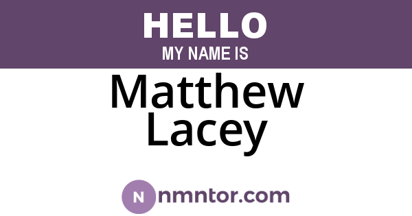 Matthew Lacey