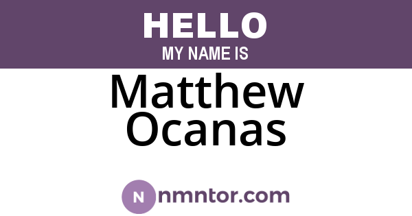 Matthew Ocanas