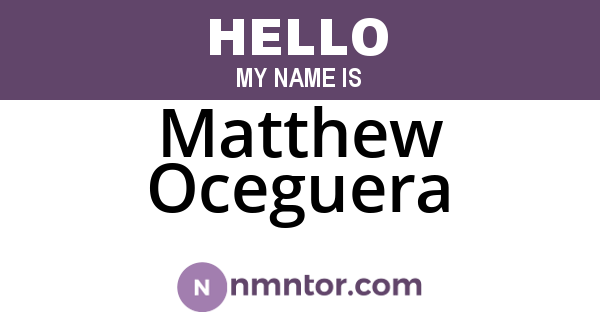 Matthew Oceguera