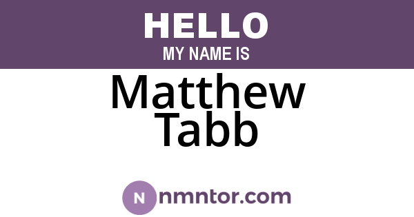 Matthew Tabb
