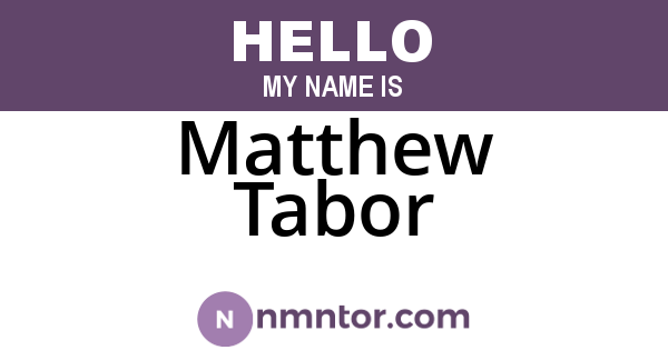 Matthew Tabor