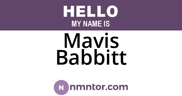 Mavis Babbitt