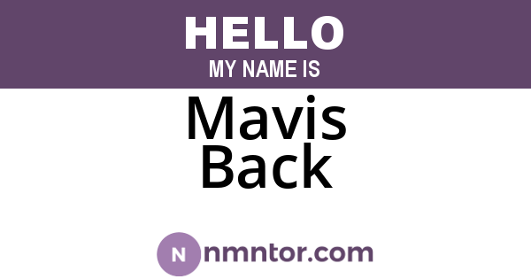 Mavis Back