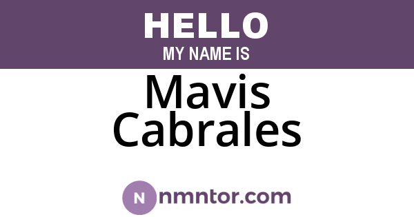 Mavis Cabrales