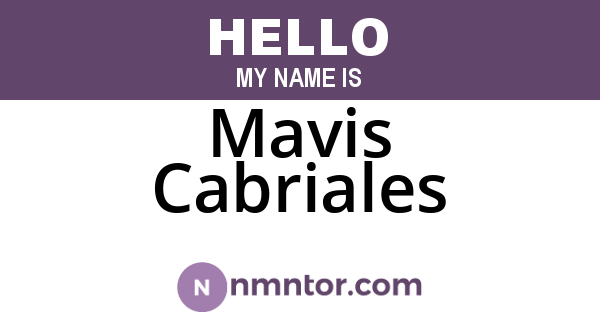 Mavis Cabriales