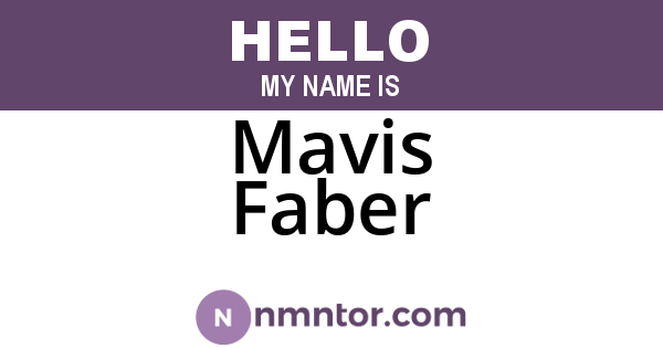 Mavis Faber