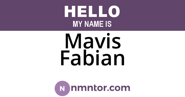 Mavis Fabian