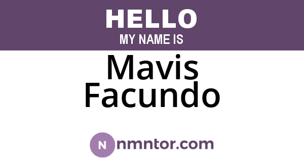 Mavis Facundo