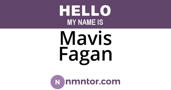 Mavis Fagan