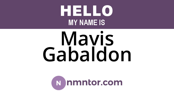 Mavis Gabaldon