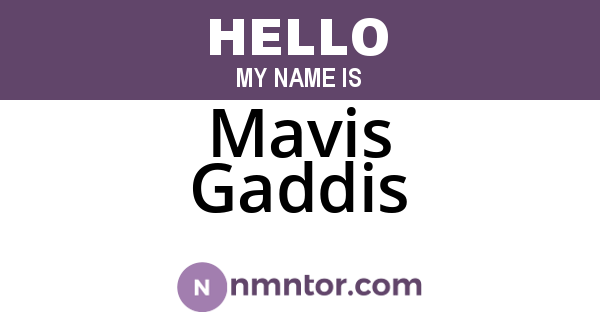 Mavis Gaddis