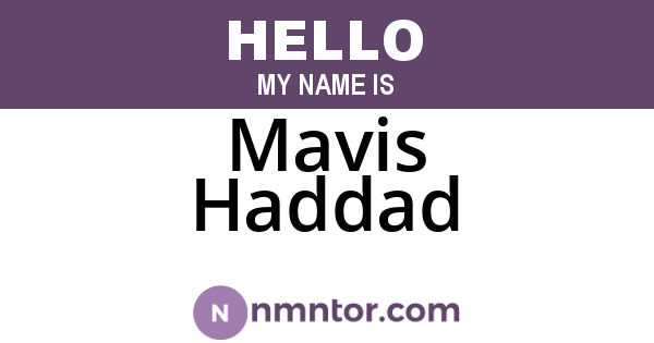 Mavis Haddad
