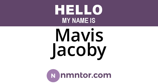 Mavis Jacoby