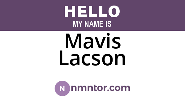 Mavis Lacson