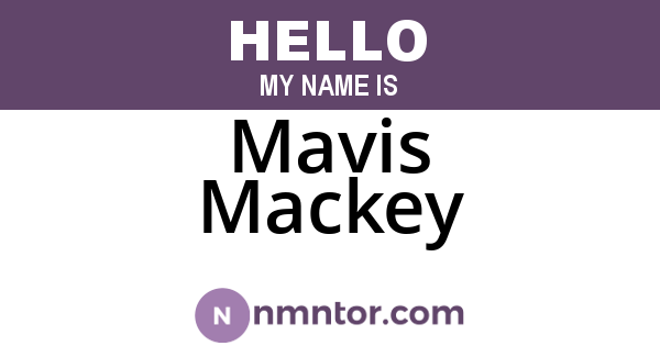 Mavis Mackey
