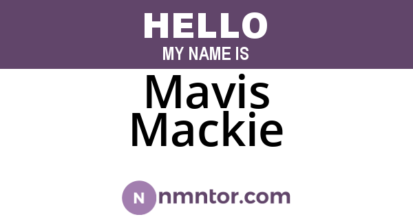 Mavis Mackie