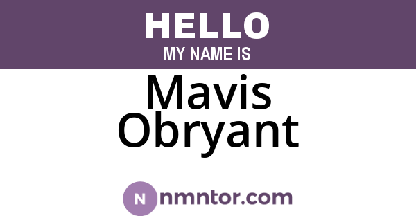 Mavis Obryant