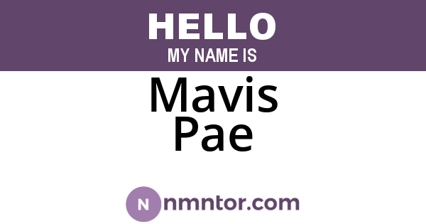 Mavis Pae