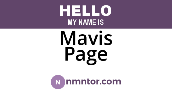 Mavis Page