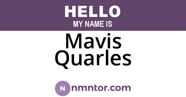 Mavis Quarles