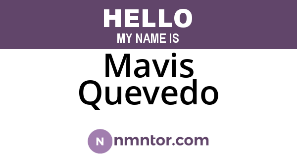 Mavis Quevedo